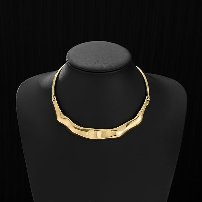 Chunky Gold Choker Collar Necklace for women Trendy Adjustable Gold Choker Necklace Statement Jewelry