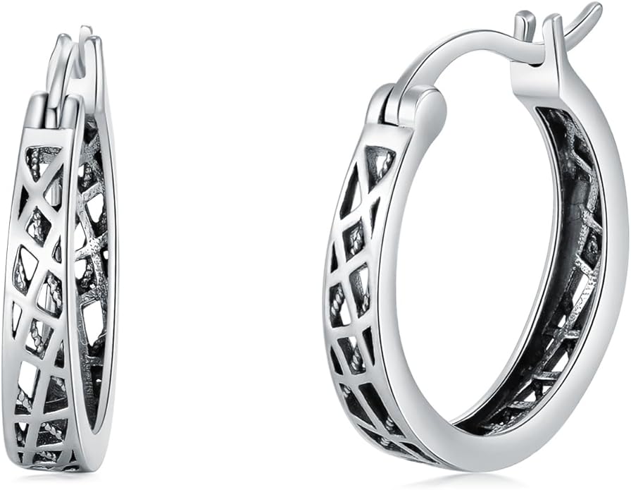 Sterling Silver Hoop Earrings Small Hoop Sun/Leaf/Triangle Huggie Earrings for Women Hypoallergenic