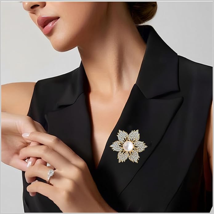 la luen Brooch Pins For Women Fashion Elegant Brooches Lapel Badges Coat Sweater Scarves Shawl Dress Accessory Wedding Party Prom Jewelry