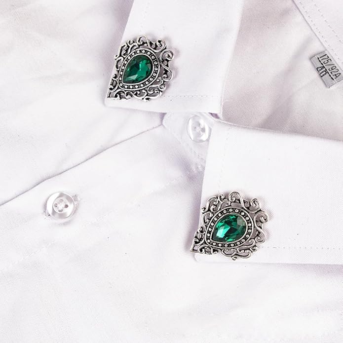Vintage Silver Color Men's Brooches for Women Lovely Water Drop Badge Flame Crystal Brooch Lapel Pins Fashion Jewelry
