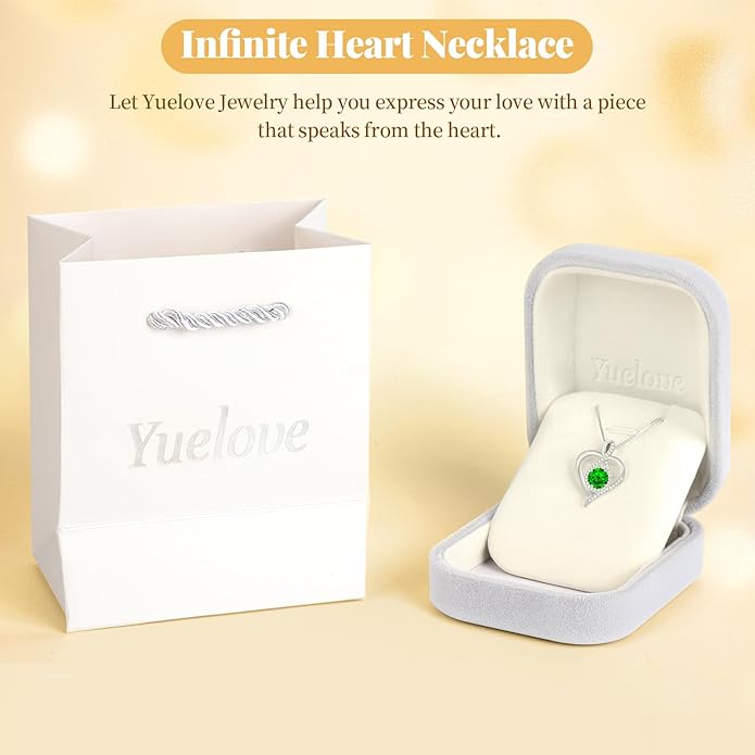 925 Sterling Silver Infinity Heart Necklace for Women, Rhodium Plated Cubic Zirconia Pendant Gift for Girlfriend Wife Mom - Anniversary Valentine's Day Birthday Present with Elegant Gift Box