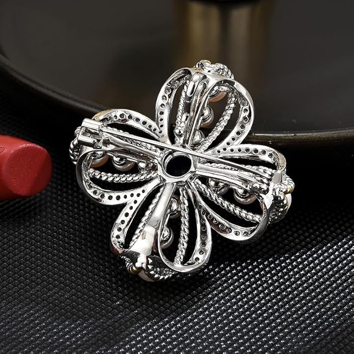 Flower Brooch Pin - Rhinestone Flower Pin 18k Gold Plated - Thanksgiving Day, Birthday, Wedding Gifts for Mom, Wife