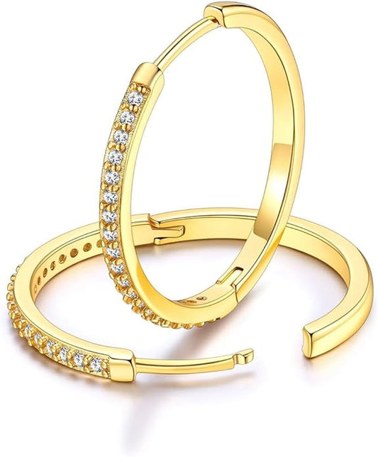 FaithHeart Sterling Silver Hoop Earrings for Women, Hypoallergenic Huggie Hoop Earrings Lightweight Small Cartilage Earrings Hoop Earring Dainty Everyday Earrings 6/8/10/12/14/15/16/18/20mm