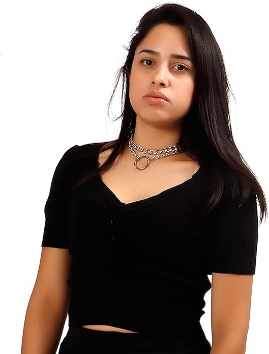 MILAKOO PU Leather Punk Choker Necklaces Circle/Heart Charm Adjustable Collar Necklace for Women