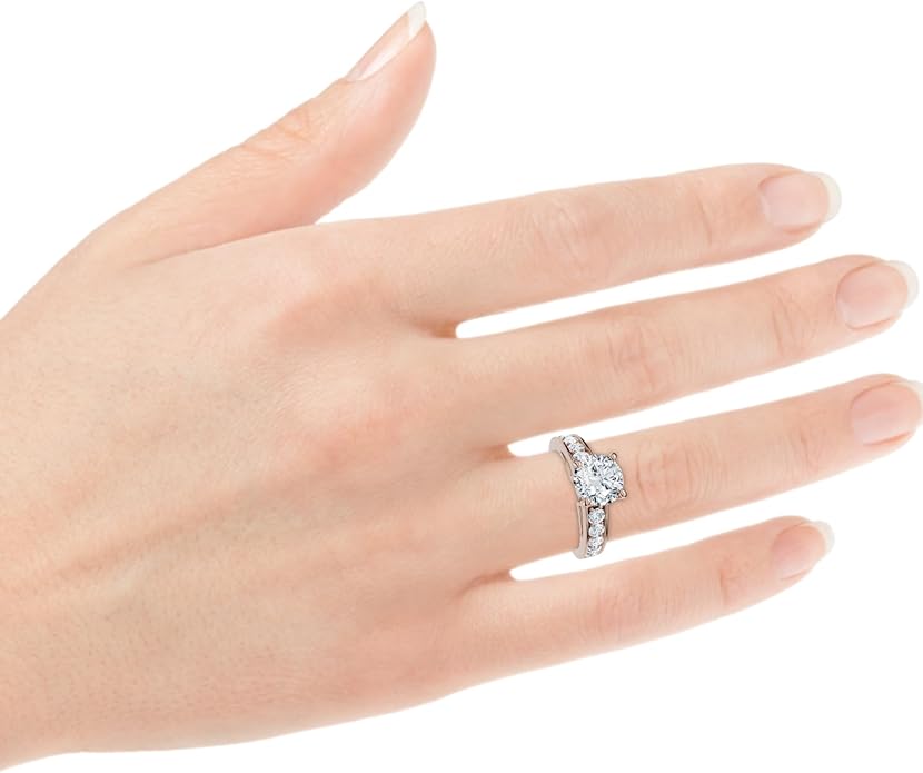 P3 POMPEII3 Pompeii Certified 3Ct Diamond Engagement Ring Cathedral 14k Gold Lab Grown (G/H,VS2-SI1)