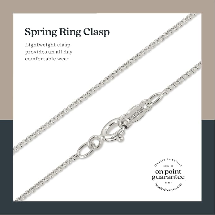 KEZEF 925 Sterling Silver Necklace for Women | Thin 0.7mm 18k Gold plated, Rose Gold chain for women, Silver chain necklace jewelry | cadena de plata 925 para hombre mujer