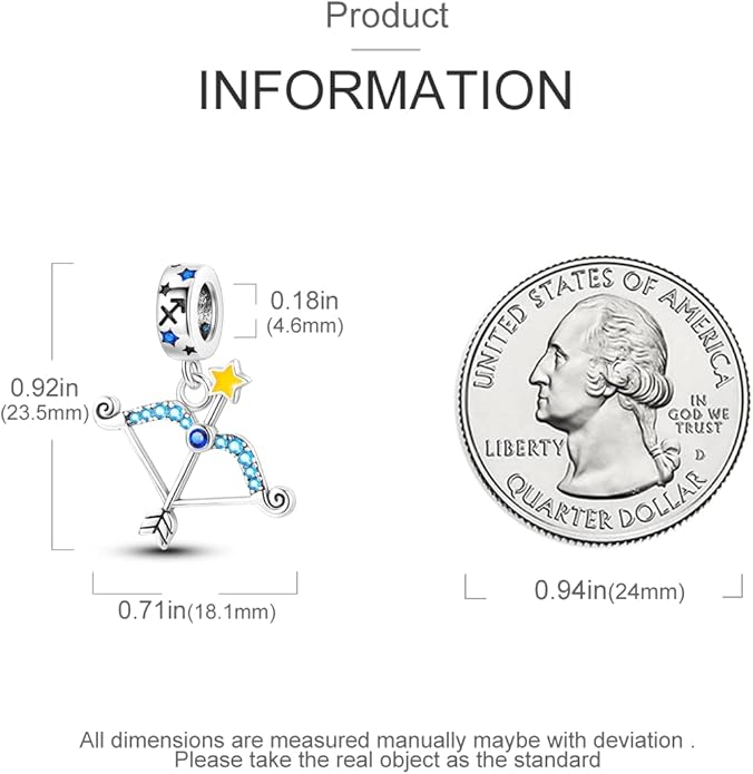 Parmuz Zodiac Sign Charms for Bracelet Necklace 925 Sterling Silver Charms 12 Constellation/Horoscope Star Dangle Birthstone Beads, Birthday Jewelry Gifts for Women Men