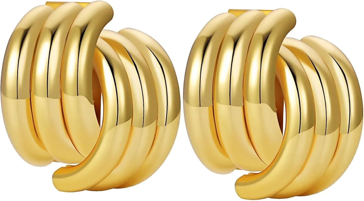 Trendy 14K Gold Plated Knot Earrings are Thick and Charming Pendant Earrings for Women They are Lightweight Hypoallergenic Fashion Accessories Jewelry Gifts for Women