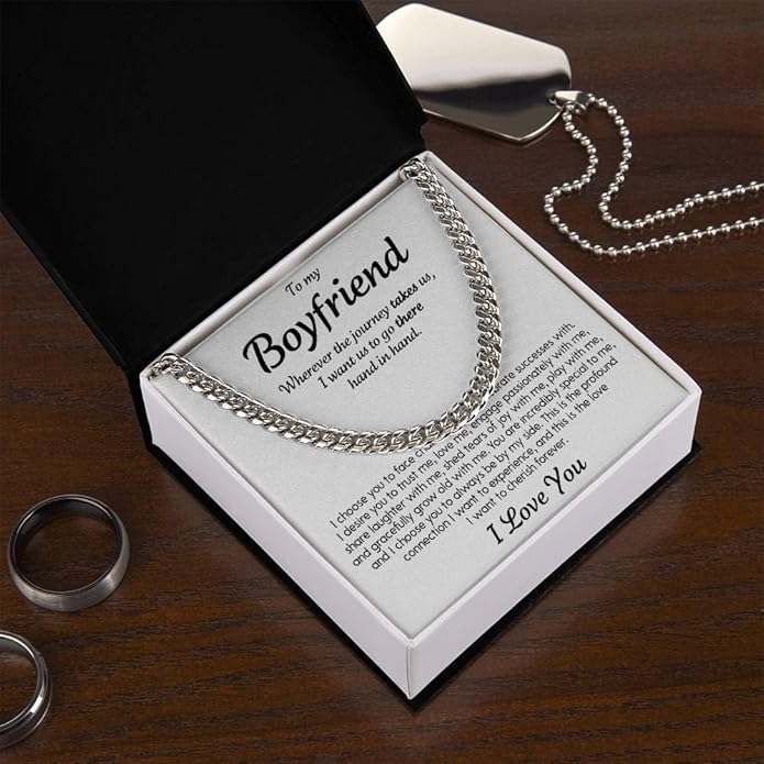 VIRAGIL To My Man Necklace Chain for Men, Silver Stainless Steel Chain Jewelry, Romantic Gift from Partner for Birthday Valentine or Everyday Wear with Meaning