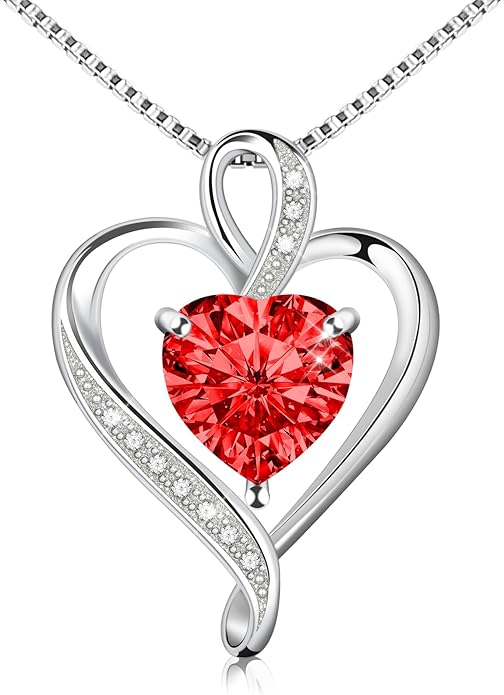 925 Sterling Silver Necklace - Exquisite Silver Jewelry for Women - Heart Pendant Silver Necklace - Birthday, Anniversary, Valentine's Day Gift for Women, Wife, Mom, Girlfriend, Lady