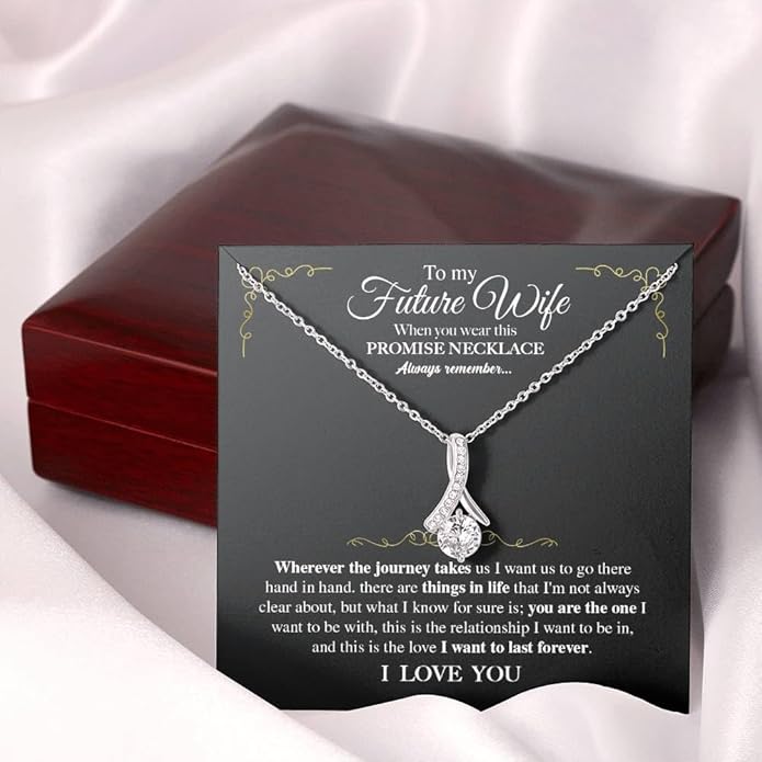 To My Future Wife Necklace - Promise Necklace For Her, Fiance Gifts For Her, Birthday Gifts For Future Wife With Message Card, To My Soulmate Necklace For Women Women Romantic Jewelry With Message Card, Gift Box