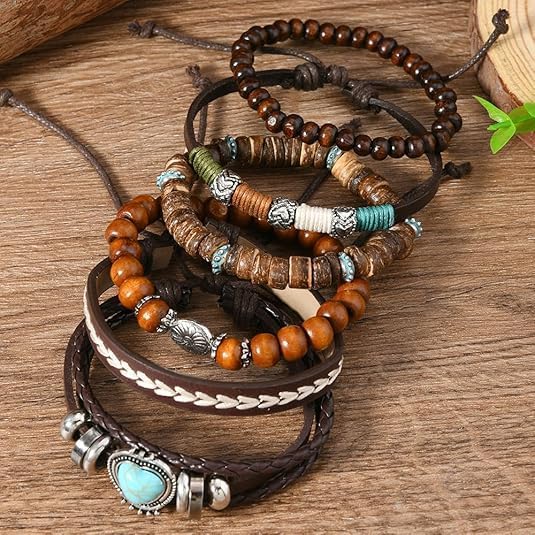 ONLYJUMP Bohemian Mix Bead Multi Layer Versatile Bracelets Set Boho Turquoise Stackable Beaded Strand Stretch Bangles Bracelets Statement Bangle Boho Jewelry Set