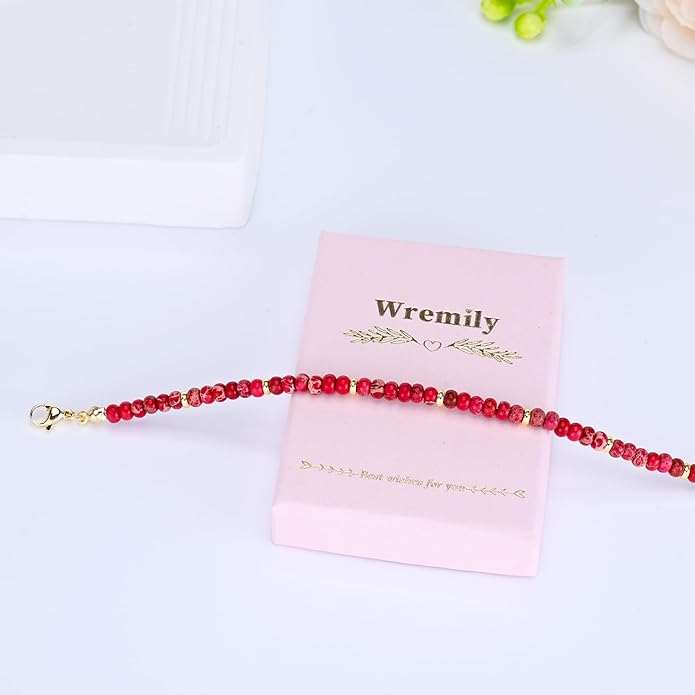 Natural Stone Beaded Anklets Bracelets for Women Handmade Beaded Anklet Bracelet Waterproof Boho Beads Ankle Bracelet Adjustable Summer Jewelry