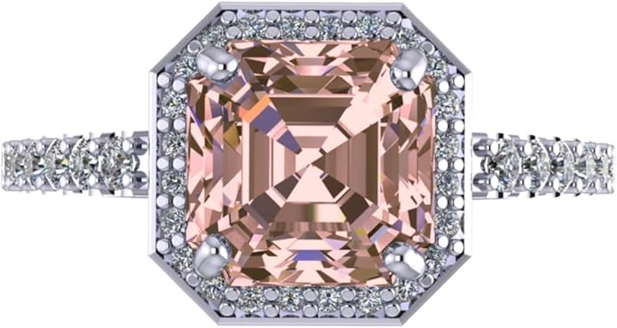 NANA Jewels Sterling Silver Engagement Rings for Women - Choose Simulated Morganite, Citrine, Aquamarine & More