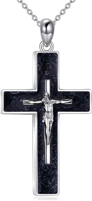 YFN Cross Necklace Sterling Silver Religious Cross Pendant Jewelry Christian Gifts for Women Men