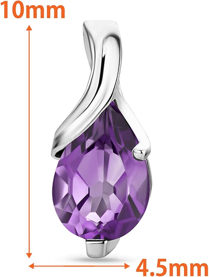 0.40Inch 14K Gold Earrings for Women in 14K White Gold/Yellow Gold 585 with Pear-Shape Rubies/Sapphires/Emeralds/Blue Topaz/Amethysts Gemstones, Handmade Jewelry for Women, Dangle Earrings