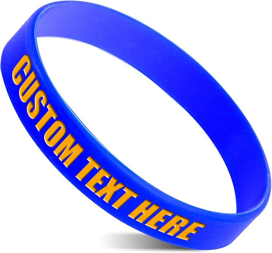 50 Custom Rubber Bracelets Personalized Silicone Wristbands Customized Bulk for Events, Support, Wedding, Awareness, Motivation Customizable