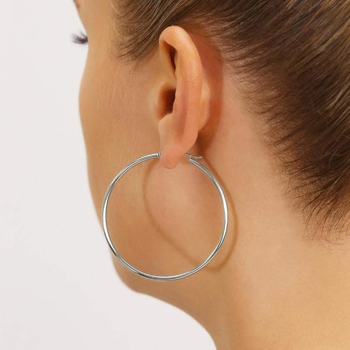 M MOOHAM 14K-Gold-Plated Hoop Earrings for Women - Hypoallergenic 14K Gold 925 Sterling silver-plated Post Sensitive Ears Nickel Free Hoops Earrings Set for Women Jewelry Lightweight 13-60mm