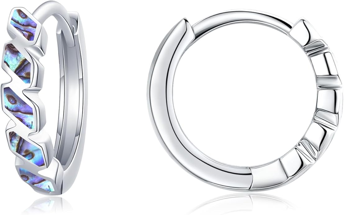 Small Hoop Earrings for Women 925 Sterling Silver Huggie Hoop Opal Earrings Hypoallergenic Earring Jewelry Gifts
