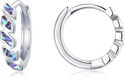Small Hoop Earrings for Women 925 Sterling Silver Huggie Hoop Opal Earrings Hypoallergenic Earring Jewelry Gifts