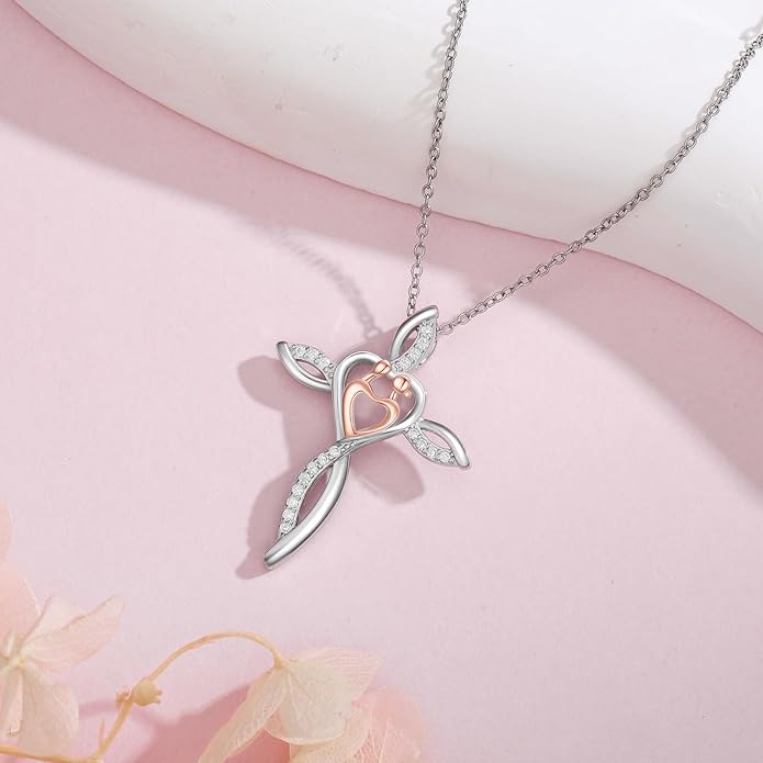 Mother's Day Necklace Gifts 925 Sterling Silver Mom/Wife/Grandma/Nana/Family I Love You Mom Necklace for Women Jewelry Birthday Gifts for Couple