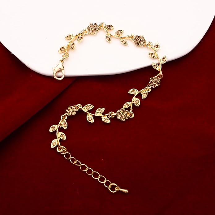 Austrian Crystal Rhinestone Choker Necklace Dangle Earring Link Bracelet Jewelry Set for Brides Bridesmaid Prom Costume Accessories for Women