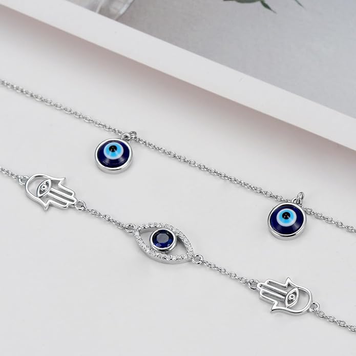 Dorunmo Anklet Bracelets For Women 925 Sterling Silver Birthstone/Infinity/Butterfly/Evil Eye/Turtle/Pineapple/Starfish/Heart Anklets Bracelets Jewelry Gifts for Women