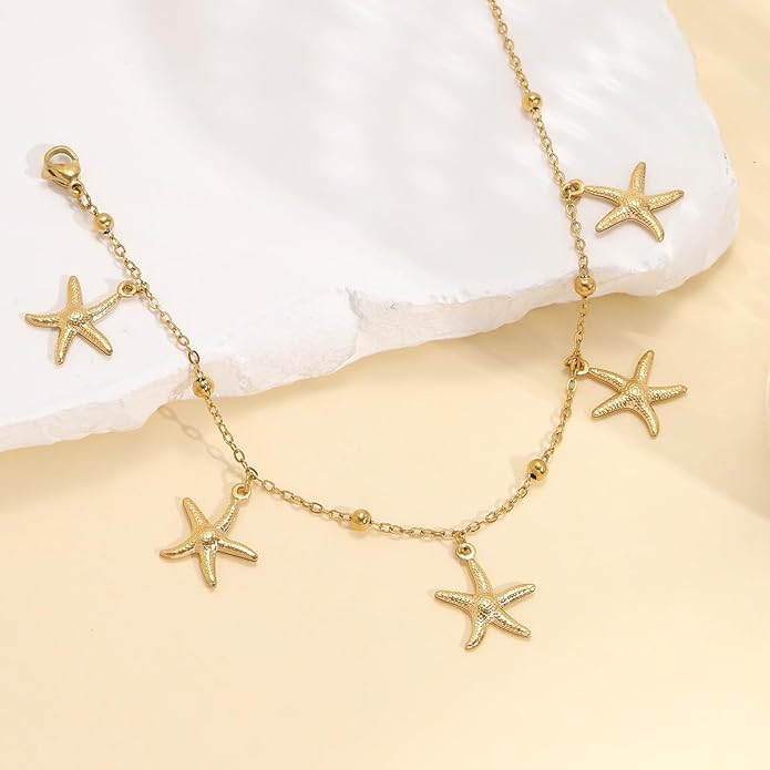 Lit Wall Gold Anklets for Women 18K Gold Plated Adjustable Summer Simple Foot Jewelry Ankle Bracelet for Women