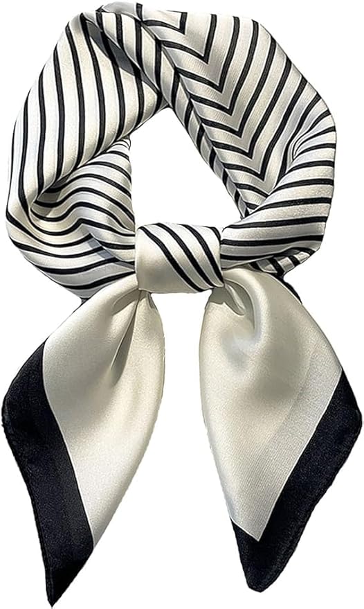 kcctoo 27.5" Mulberry Silk Feeling Head Scarf Women's Fashion Square Neck Satin Scarfs for Bag Hair Scarves Gift