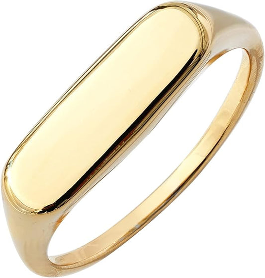 Amazon Essentials 14K Plated Sterling Silver Round Signet Ring