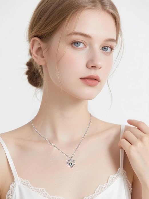 KANNSOAR Tahitian Black Pearl AAAA 18K White Gold Plated Sterling Silver Heart Pendant Necklace for Women Wife Mom Girlfriend Valentine Her Jewelry Gift for Anniversary Birthday Christmas