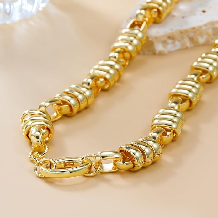 Punk Dripping Water-drop Choker Necklace for Women,Thick Drippy Chain Liquid Metal Collar Necklace Rocker Hip-hop Necklace Cool Metallic Unique Funky Statament Grunge Jewelry