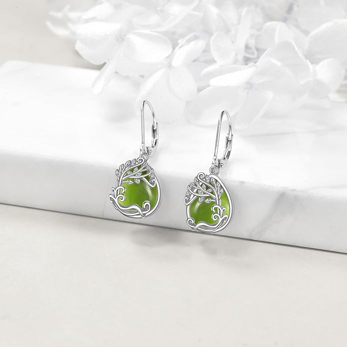 Moonstone Filigree Drop Dangle Teardrop Earrings 925 Sterling Silver Moonstone Leverback Earrings for Women Jewelry Gifts