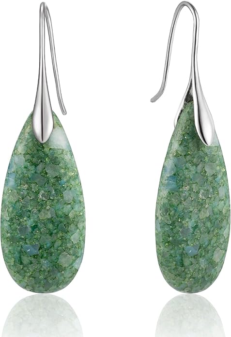 SELOVO Stone Fishhook Dangle Drop Earrings Statement Earrings for Women Stone