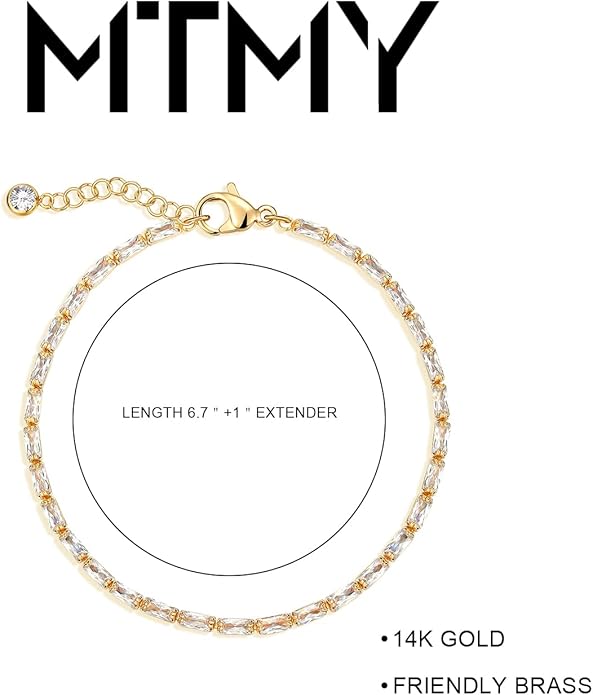 MTMY Gold Chain Bracelet for Women 14K Gold Plated Dainty Bracelets with Adjustable Chain Cute Bracelet Gold Trendy Jewelry