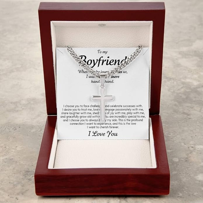 VIRAGIL To My Man Necklace Chain for Men, Silver Stainless Steel Chain Jewelry, Romantic Gift from Partner for Birthday Valentine or Everyday Wear with Meaning