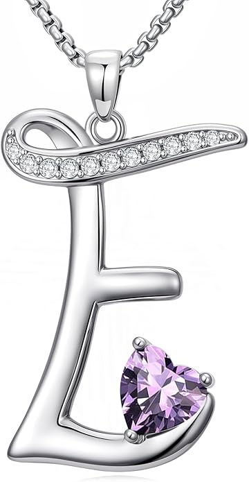 Christmas Gifts for Women Alphabet A to Z Initial Birthstone Pendant Necklaces for Women - 18k White Gold Plated Personalized Name Jewelry Valentine Mothers Day Birthday Gifts for Women Her Girlfriend
