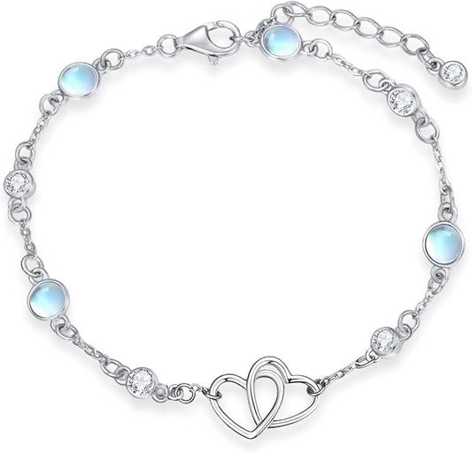 Anklet for Women 925 Sterling Silver Double Infinity Ankle Bracelet Waterproof Summer Jewelry Anniversary Birthday Gifts for Her