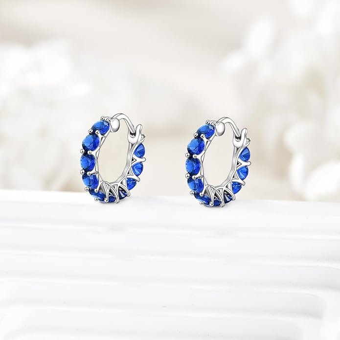 Sterling Silver Hoop Earrings Small Hoop Sun/Leaf/Triangle Huggie Earrings for Women Hypoallergenic