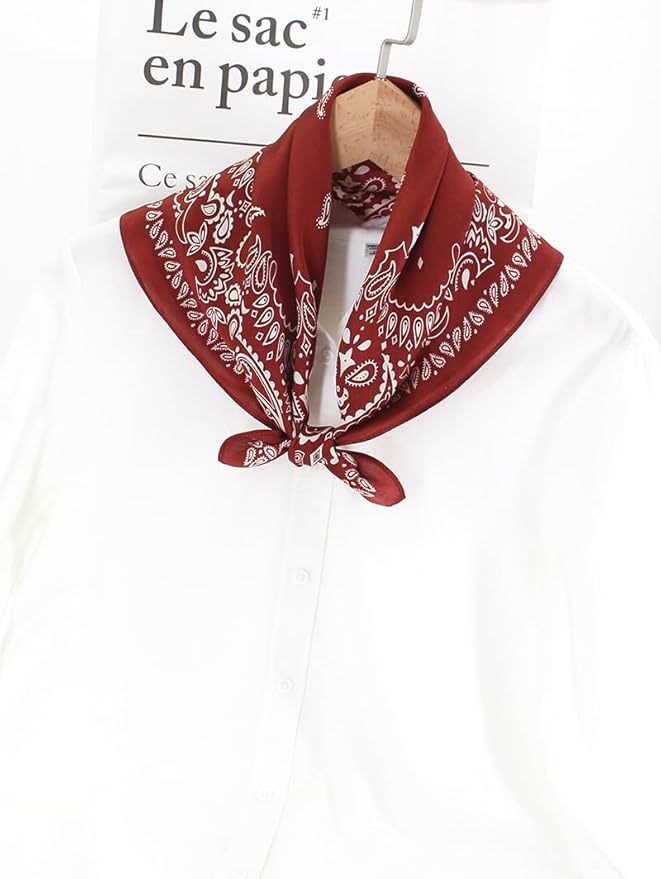 ANDANTINO 100% Mulberry Silk Scarf -21” Lightweight Square Neckerchief – Breathable Digital Printed Scarves with Gift Packed