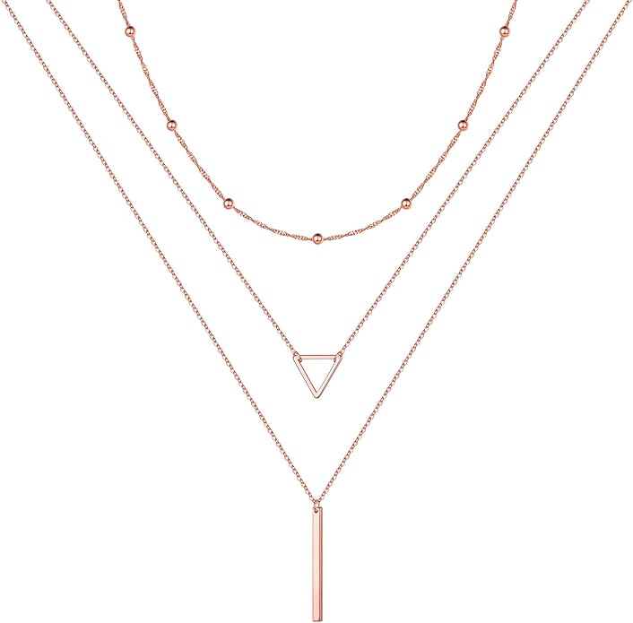 Turandoss Gold Layered Necklaces for Women - 14K Gold Plated Handmade Multilayer Bar Pearls Coin Disc Moon Butterfly Medallion Adjustable Dainty Layered Choker Necklaces for Women Jewelry