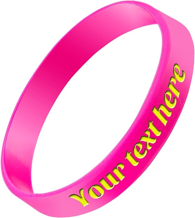 Custom Rubber Bracelet 1/10/30/50/100 ct Personalized Silicone Wristbands Customizable Debossed for Motivation, Events, Gifts, Promotions, Party, Awareness