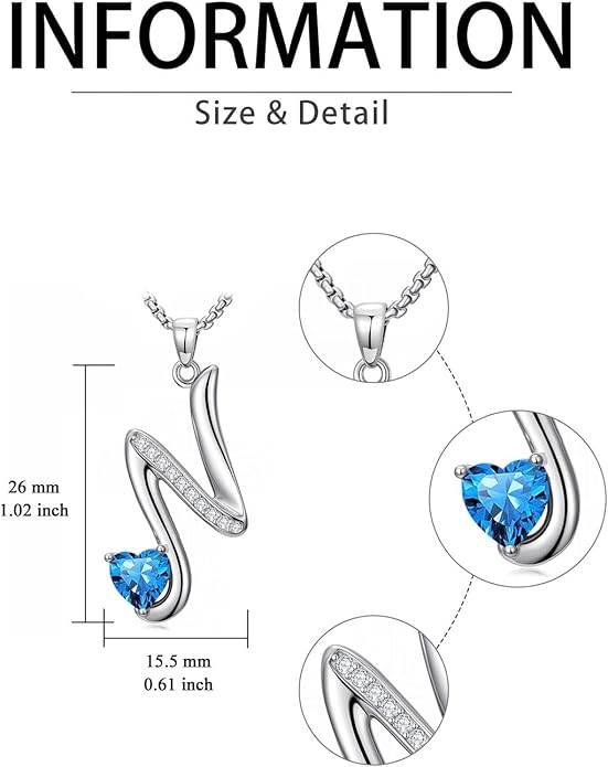 Christmas Gifts for Women Alphabet A to Z Initial Birthstone Pendant Necklaces for Women - 18k White Gold Plated Personalized Name Jewelry Valentine Mothers Day Birthday Gifts for Women Her Girlfriend