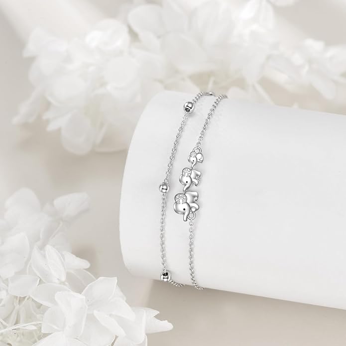 TIGER RIDER Dragonfly Anklet Sterling Silver Dragonfly Gifts Jewelry for Women with Crystal Birthday Anniversary