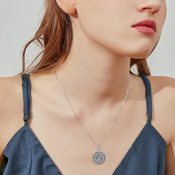 YFN Patron Saint Necklace Sterling Silver Amulet Medal Pendant Religious Protector Jewelry Gifts for Women Men