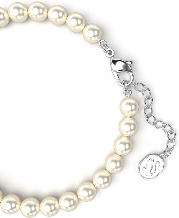 Swarovski Remix Strand Bracelet, Crystal Pearls and Pavé-Set Sphere in a Rhodium Finished Setting, Part of the Remix Collection