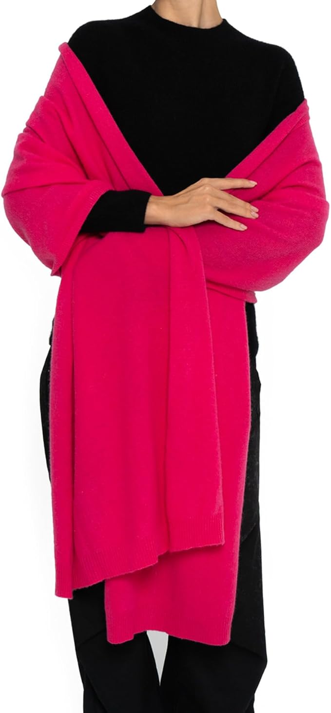 ENETIX Women's Cashmere Wool Oversized Shawl Wrap, Solid Color Pashmina Ultra Soft Stole Scarf for Women with Gift Box