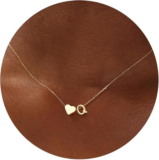 Turandoss Heart Initial Necklaces for Women - Dainty 18K Gold Plated Tiny Heart Initial A-Z Letter Pendant Necklace Birthday Gifts for Teen Girls Jewelry