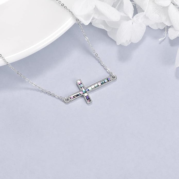 YFN Cross Necklace Sterling Silver Religious Cross Pendant Jewelry Christian Gifts for Women Men