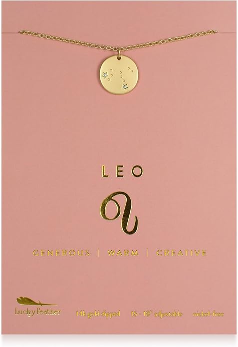 Lucky Feather Zodiac necklaces for women | Scorpio 14K Gold-Plated Astrology Pendant for Girls | Horoscope Sign Zodiac gift | Great Christmas Stocking Stuffer | Trendy Birthday Jewelry Gift | 16” - 18”
